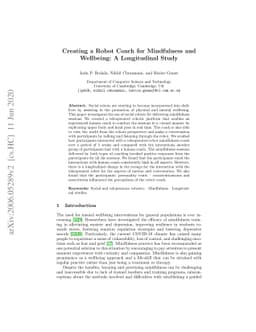 Creating a Robot Coach for Mindfulness and Wellbeing: A Longitudinal
  Study