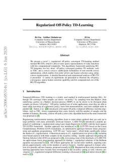 Regularized Off-Policy TD-Learning