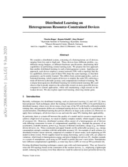 Distributed Learning on Heterogeneous Resource-Constrained Devices