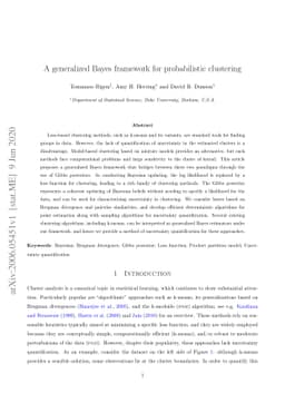 A generalized Bayes framework for probabilistic clustering