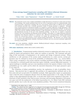 Cross-entropy-based importance sampling with failure-informed dimension
  reduction for rare event simulation