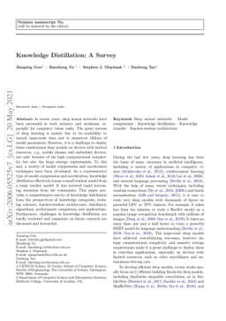 Knowledge Distillation: A Survey