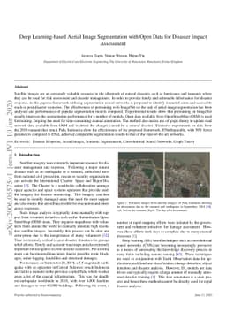 Deep Learning-based Aerial Image Segmentation with Open Data for
  Disaster Impact Assessment