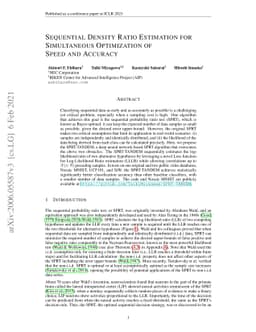 Sequential Density Ratio Estimation for Simultaneous Optimization of
  Speed and Accuracy