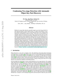 Condensing Two-stage Detection with Automatic Object Key Part Discovery