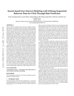 Search-based User Interest Modeling with Lifelong Sequential Behavior
  Data for Click-Through Rate Prediction