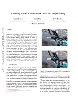 Rendering Natural Camera Bokeh Effect with Deep Learning