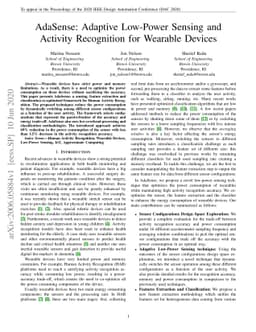 AdaSense: Adaptive Low-Power Sensing and Activity Recognition for
  Wearable Devices