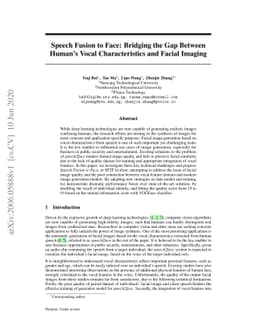 Speech Fusion to Face: Bridging the Gap Between Human's Vocal
  Characteristics and Facial Imaging