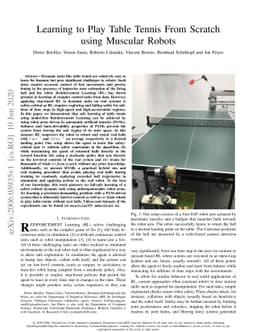 Learning to Play Table Tennis From Scratch using Muscular Robots