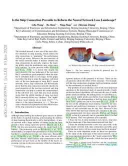 Is the Skip Connection Provable to Reform the Neural Network Loss
  Landscape?