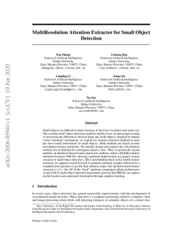 MultiResolution Attention Extractor for Small Object Detection