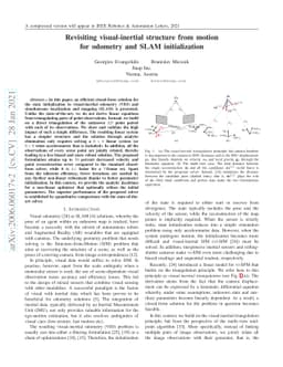 Revisiting visual-inertial structure from motion for odometry and SLAM
  initialization