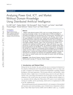 Analyzing Power Grid, ICT, and Market Without Domain Knowledge Using
  Distributed Artificial Intelligence
