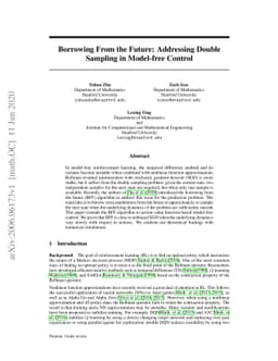 Borrowing From the Future: Addressing Double Sampling in Model-free
  Control