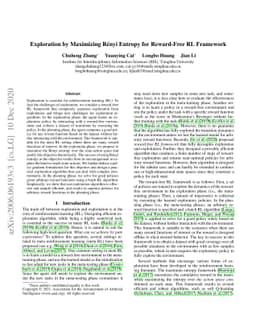 Exploration by Maximizing Rényi Entropy for Reward-Free RL Framework