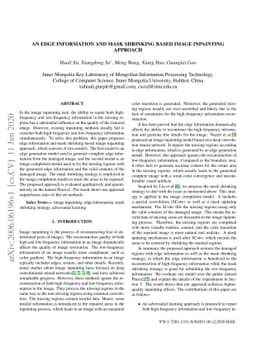 An Edge Information and Mask Shrinking Based Image Inpainting Approach