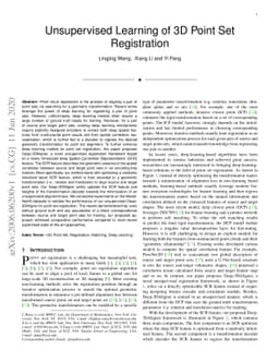 Unsupervised Learning of 3D Point Set Registration