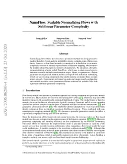NanoFlow: Scalable Normalizing Flows with Sublinear Parameter Complexity
