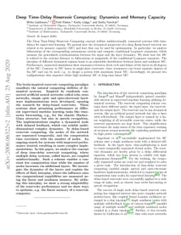 Deep Time-Delay Reservoir Computing: Dynamics and Memory Capacity