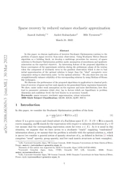Sparse recovery by reduced variance stochastic approximation