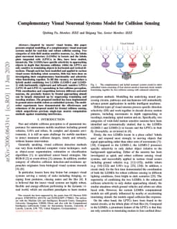 Complementary Visual Neuronal Systems Model for Collision Sensing