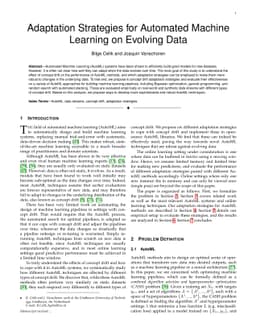 Adaptation Strategies for Automated Machine Learning on Evolving Data