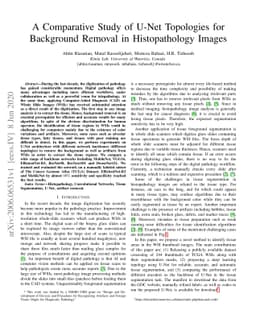 A Comparative Study of U-Net Topologies for Background Removal in
  Histopathology Images
