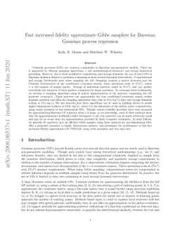Fast increased fidelity approximate Gibbs samplers for Bayesian Gaussian
  process regression
