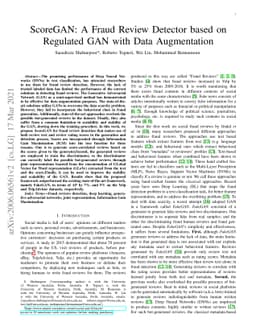 ScoreGAN: A Fraud Review Detector based on Multi Task Learning of
  Regulated GAN with Data Augmentation