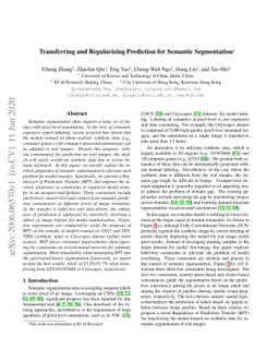 Transferring and Regularizing Prediction for Semantic Segmentation