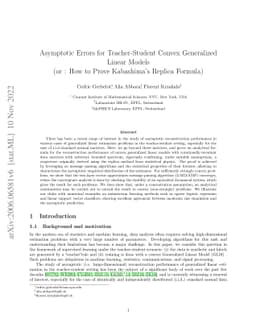 Asymptotic Errors for Teacher-Student Convex Generalized Linear Models
  (or : How to Prove Kabashima's Replica Formula)