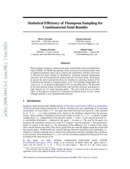 Statistical Efficiency of Thompson Sampling for Combinatorial
  Semi-Bandits