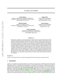 Cumulant GAN