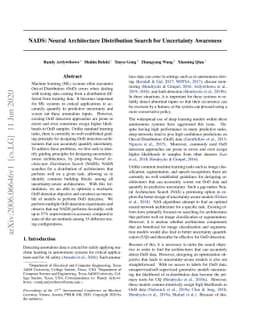 NADS: Neural Architecture Distribution Search for Uncertainty Awareness