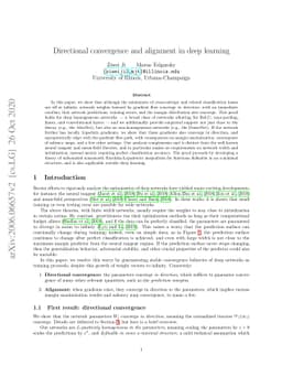Directional convergence and alignment in deep learning