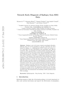 Towards Early Diagnosis of Epilepsy from EEG Data