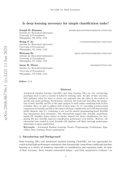 Is deep learning necessary for simple classification tasks?