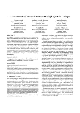 Gaze estimation problem tackled through synthetic images