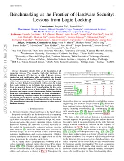 Benchmarking at the Frontier of Hardware Security: Lessons from Logic
  Locking