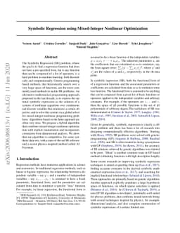 Symbolic Regression using Mixed-Integer Nonlinear Optimization