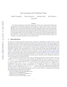 List Learning with Attribute Noise