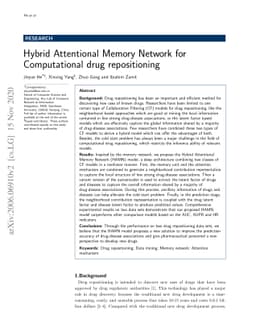 Hybrid Attentional Memory Network for Computational drug repositioning