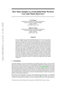 How Many Samples is a Good Initial Point Worth in Low-rank Matrix
  Recovery?
