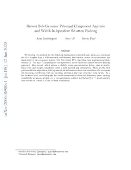 Robust Sub-Gaussian Principal Component Analysis and Width-Independent
  Schatten Packing
