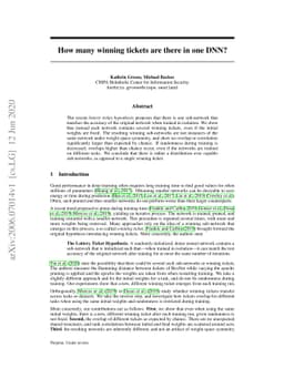 How many winning tickets are there in one DNN?