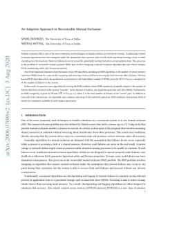 An Adaptive Approach to Recoverable Mutual Exlcusion