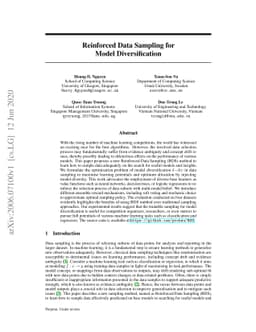 Reinforced Data Sampling for Model Diversification
