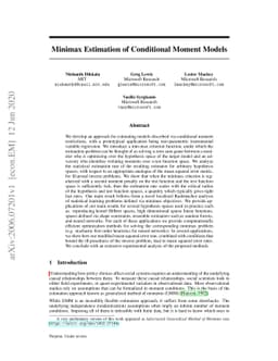 Minimax Estimation of Conditional Moment Models
