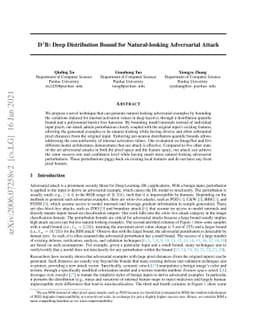 D-square-B: Deep Distribution Bound for Natural-looking Adversarial
  Attack